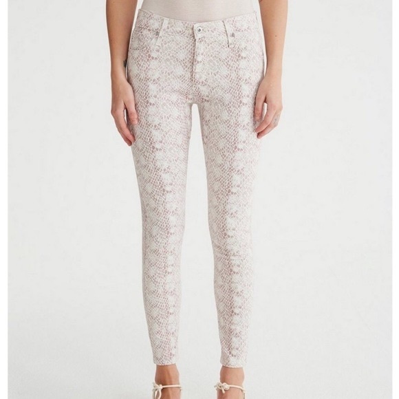 AG Jeans | The Prima ankle skinny python jeans White Snake Print - Picture 5 of 14